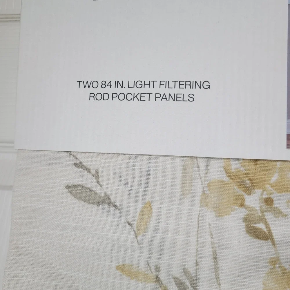DKNY 2 Light Filtering Rod Pocket Panels 50x84 Curtains Dune 100% Cotton